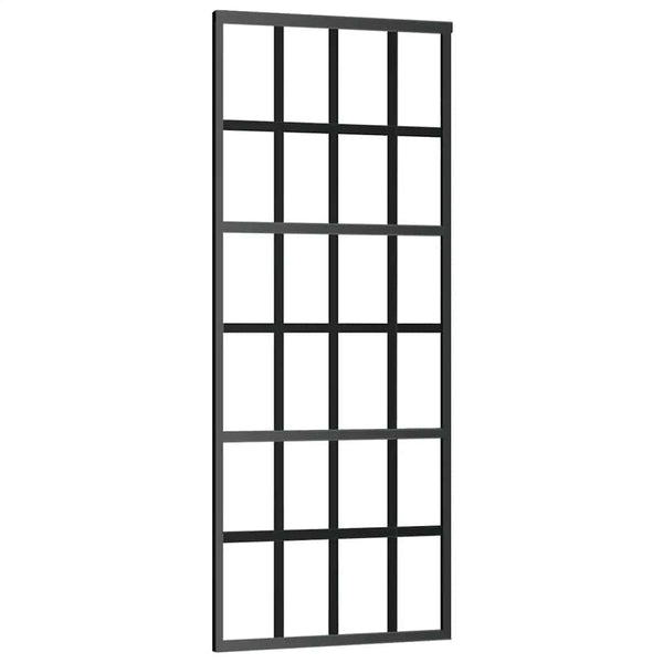 Schiebetür ESG-Glas und Aluminium 76x205 cm Schwarz