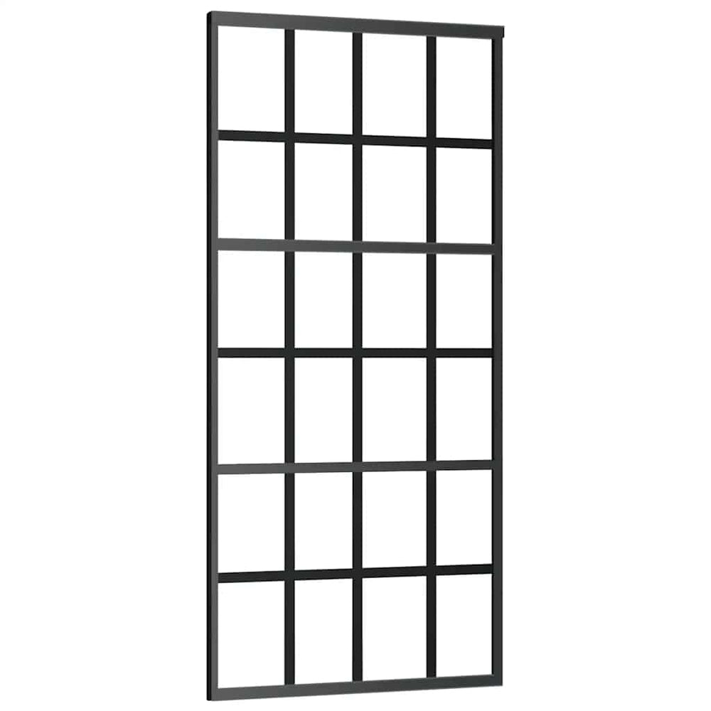Schiebetür ESG-Glas und Aluminium 90x205 cm Schwarz