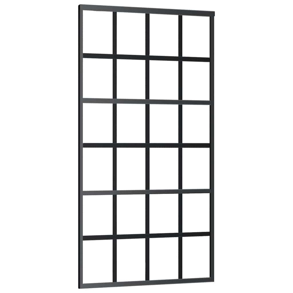 Schiebetür ESG-Glas und Aluminium 102x205 cm Schwarz