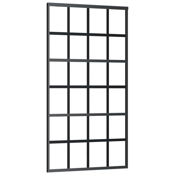 Schiebetür ESG-Glas und Aluminium 102x205 cm Schwarz
