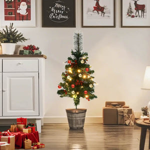 Beleuchtete Outdoor-Weihnachtsbäume, 2er-Set, 76 cm