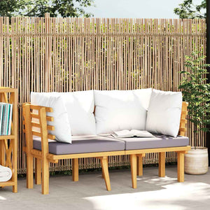 2-Sitzer-Gartensofa mit Kissen Massivholz Akazie