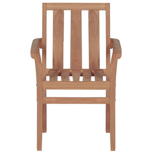 vidaXL Chaises de jardin empilables avec coussins 6 pcs Bois de teck massif