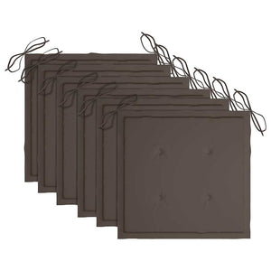 vidaXL Chaises de jardin empilables avec coussins 6 pcs Bois de teck massif