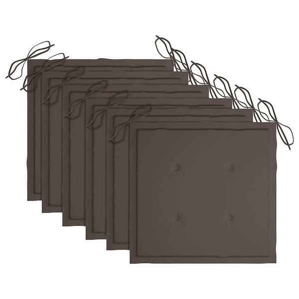 vidaXL Chaises de jardin empilables avec coussins 6 pcs Bois de teck massif