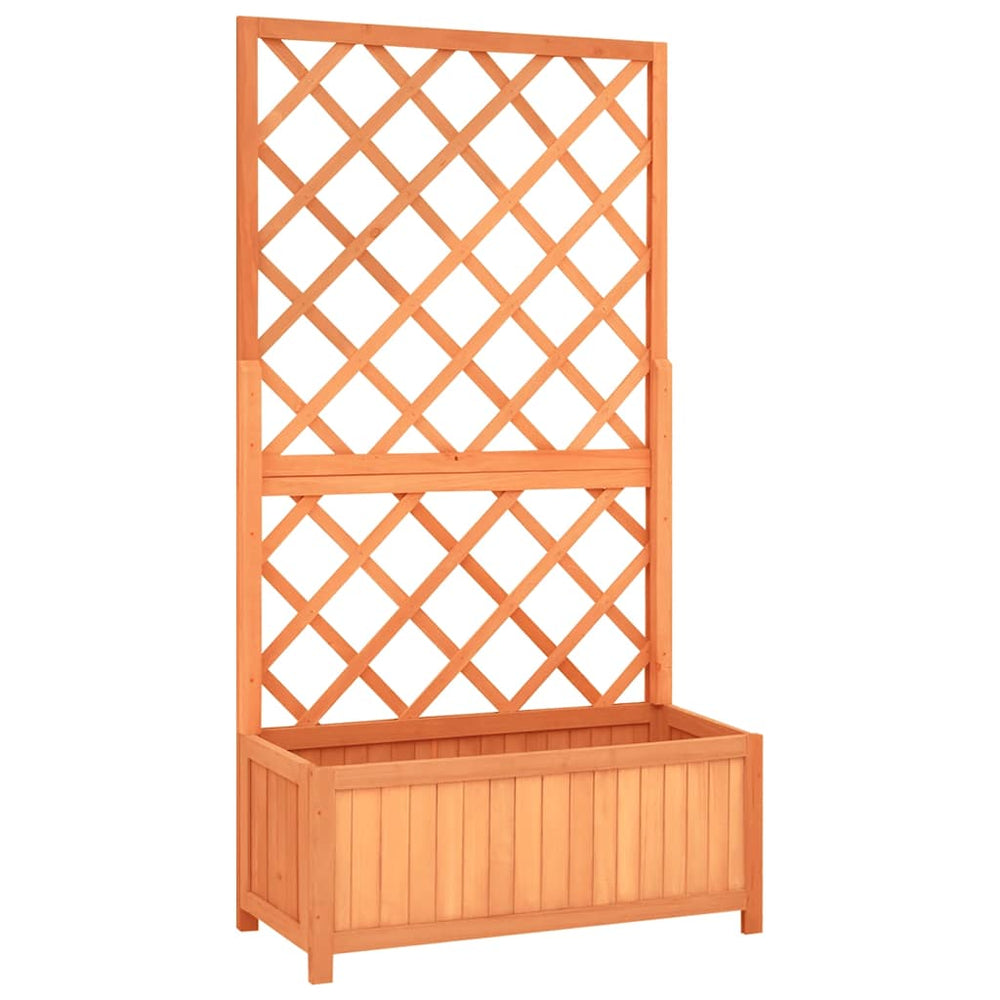 vidaXL Treillis de jardin avec jardinière Marron 70x30x135 cm Bois de sapin