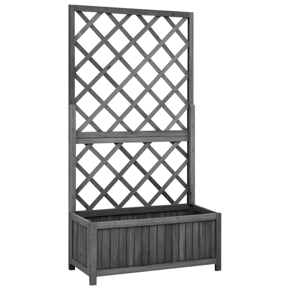 vidaXL Treillis de jardin avec jardinière Noir 70x30x135 cm Bois de sapin