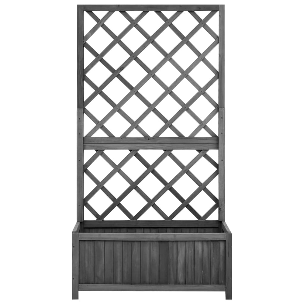 vidaXL Treillis de jardin avec jardinière Noir 70x30x135 cm Bois de sapin
