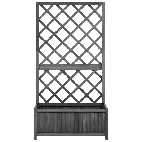 vidaXL Treillis de jardin avec jardinière Noir 70x30x135 cm Bois de sapin
