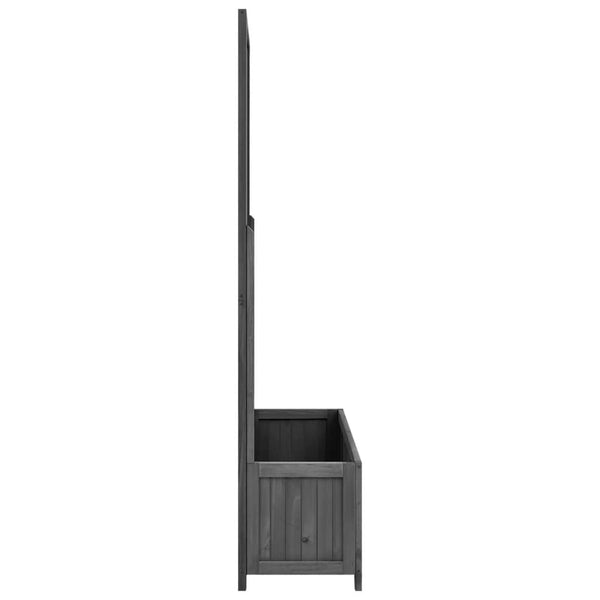 vidaXL Treillis de jardin avec jardinière Noir 70x30x135 cm Bois de sapin