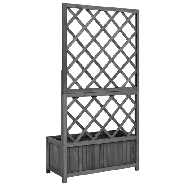 vidaXL Treillis de jardin avec jardinière Noir 70x30x135 cm Bois de sapin