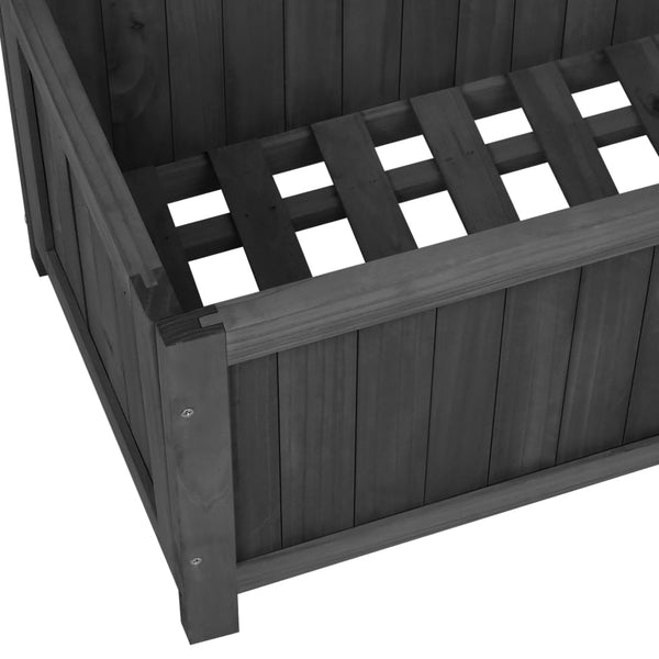 vidaXL Treillis de jardin avec jardinière Noir 70x30x135 cm Bois de sapin