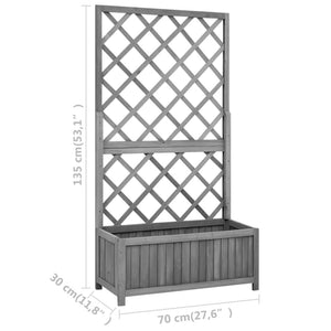 vidaXL Treillis de jardin avec jardinière Noir 70x30x135 cm Bois de sapin