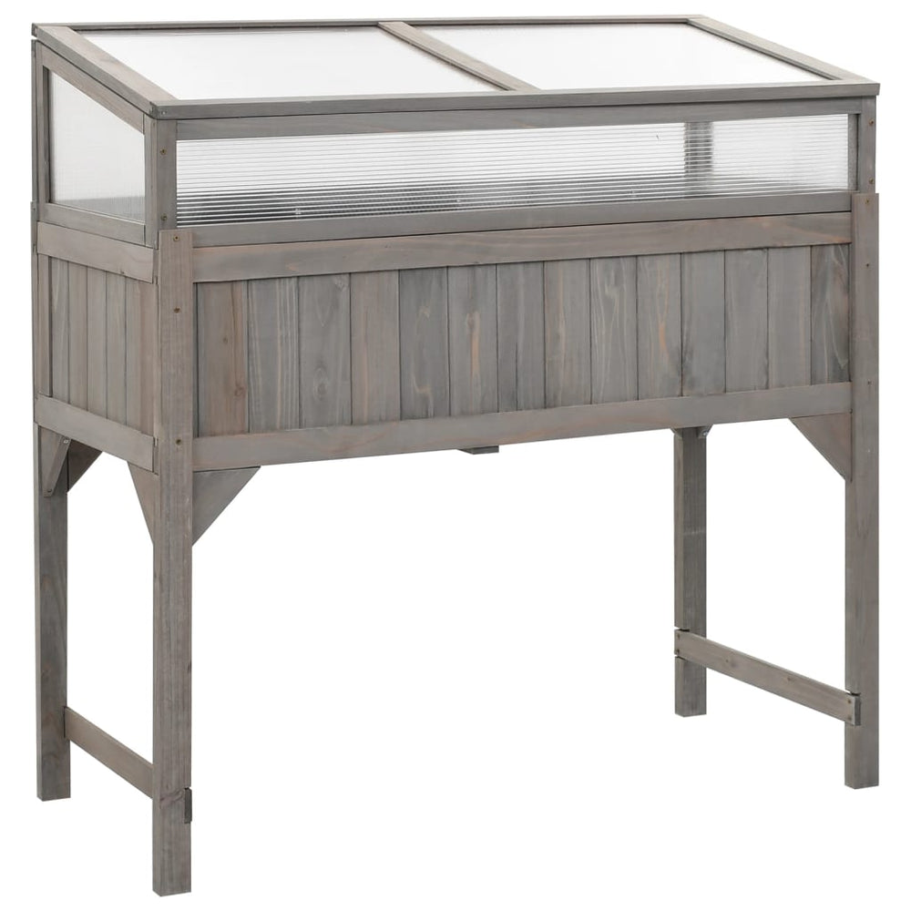 vidaXL Carré potager avec serre 110x54x120 cm Bois de sapin massif