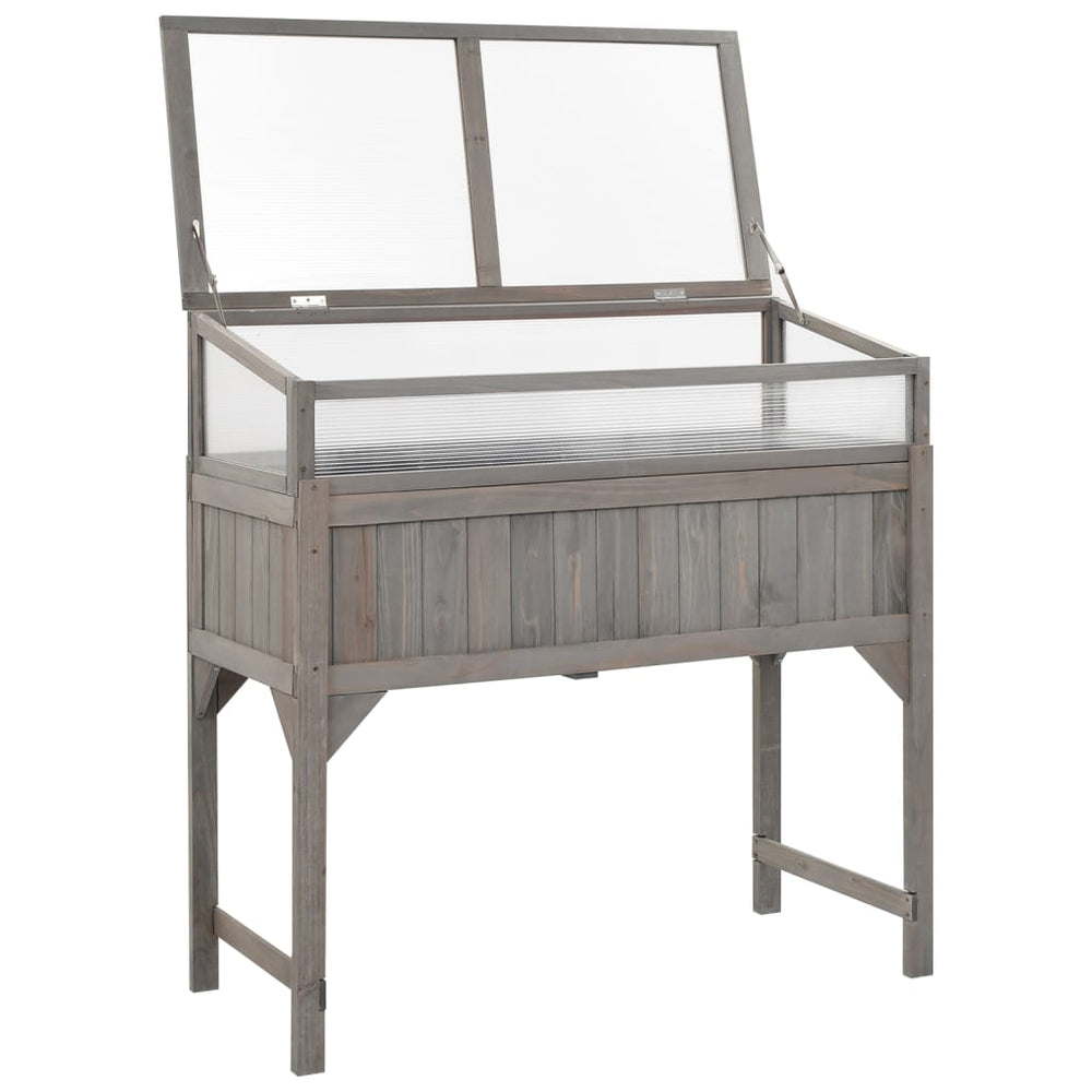 vidaXL Carré potager avec serre 110x54x120 cm Bois de sapin massif