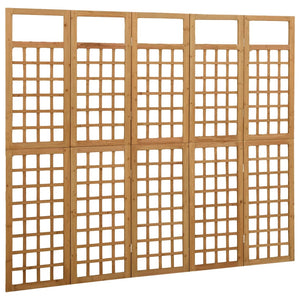 Spalier/Paravent 5-teilig Massivholz Tanne 201,5x180 cm