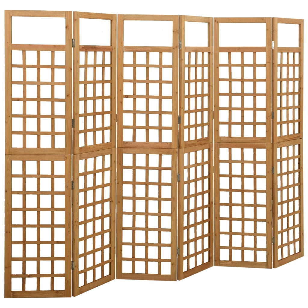 vidaXL Treillis/Paravent 6 panneaux Bois de sapin massif 242,5x180 cm