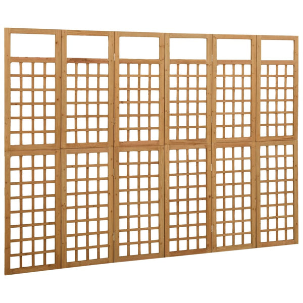 vidaXL Treillis/Paravent 6 panneaux Bois de sapin massif 242,5x180 cm