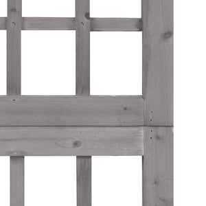 Spalier/Paravent 4-teilig Massivholz Tanne Grau 161x180 cm
