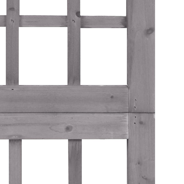 Spalier/Paravent 4-teilig Massivholz Tanne Grau 161x180 cm