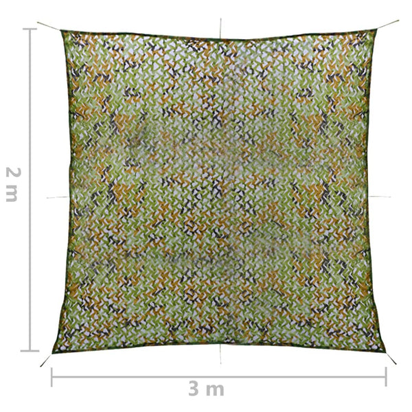 vidaXL Filet de camouflage avec sac de rangement 2x3 m vert