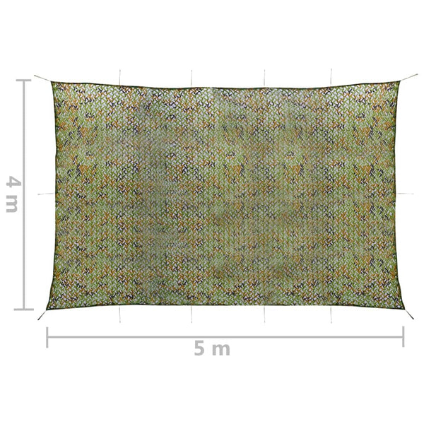 Tarnnetz mit Aufbewahrungstasche 4x5 m Grün