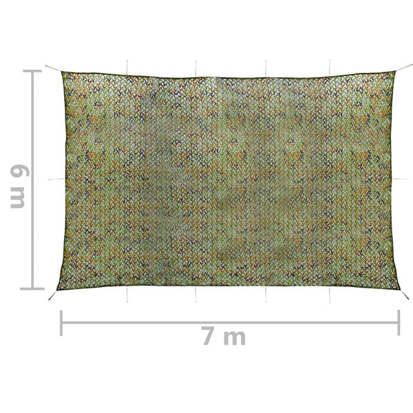 Tarnnetz mit Aufbewahrungstasche 6x7 m Grün
