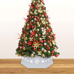 Weihnachtsbaumrock Silber Weiß Ø68cm