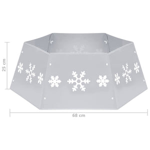 Weihnachtsbaumrock Silber Weiß Ø68cm