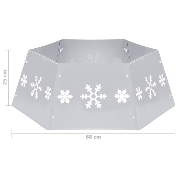 Weihnachtsbaumrock Silber Weiß Ø68cm