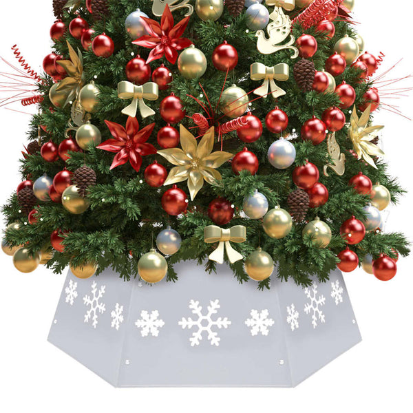 Weihnachtsbaumrock Silber Weiß Ø68cm