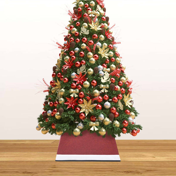 Weihnachtsbaumdecke Rot/Weiß 48 cm