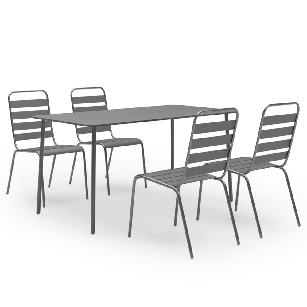 vidaXL 5-piece Garden Dining Set Steel Dark Grey