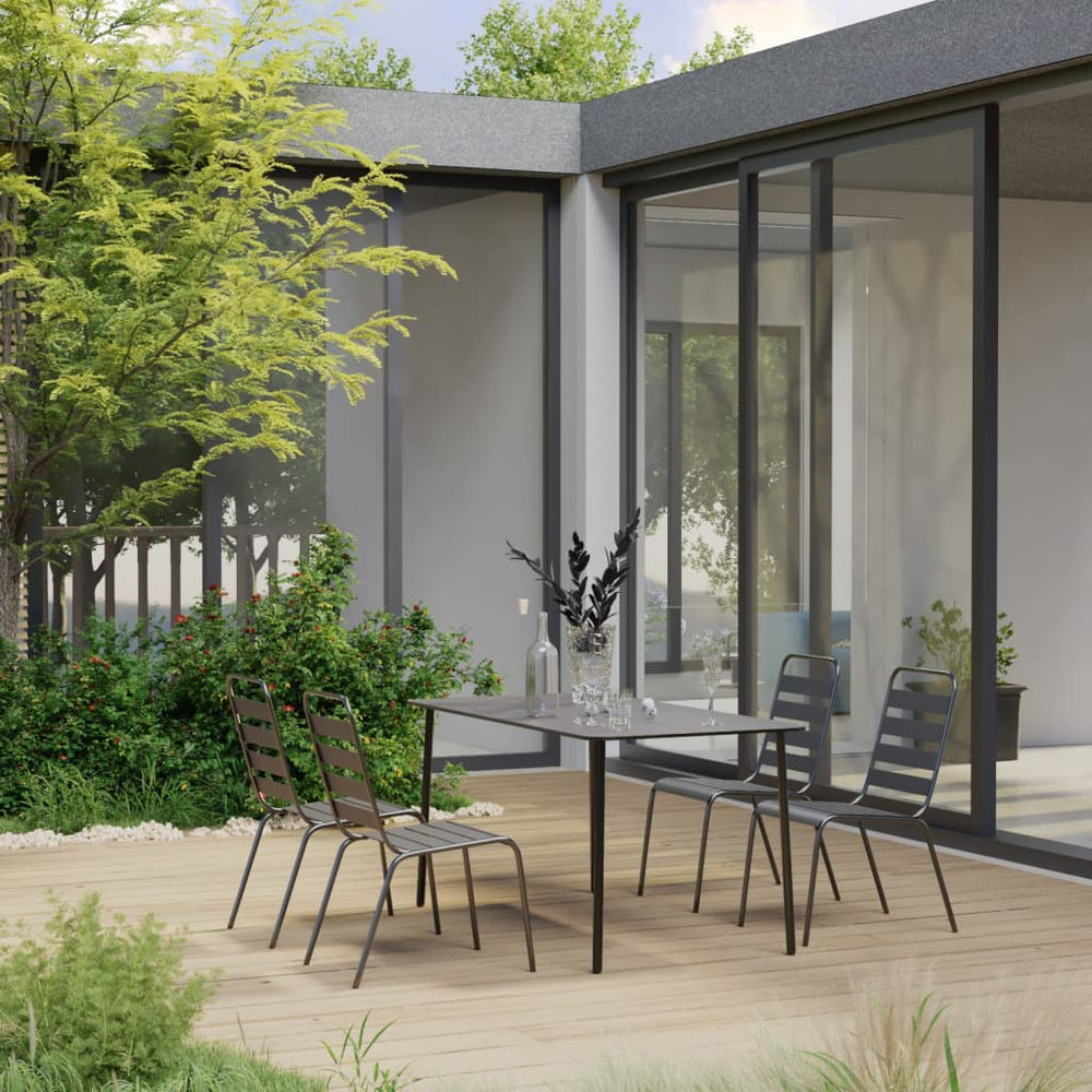 vidaXL 5-piece Garden Dining Set Steel Dark Grey