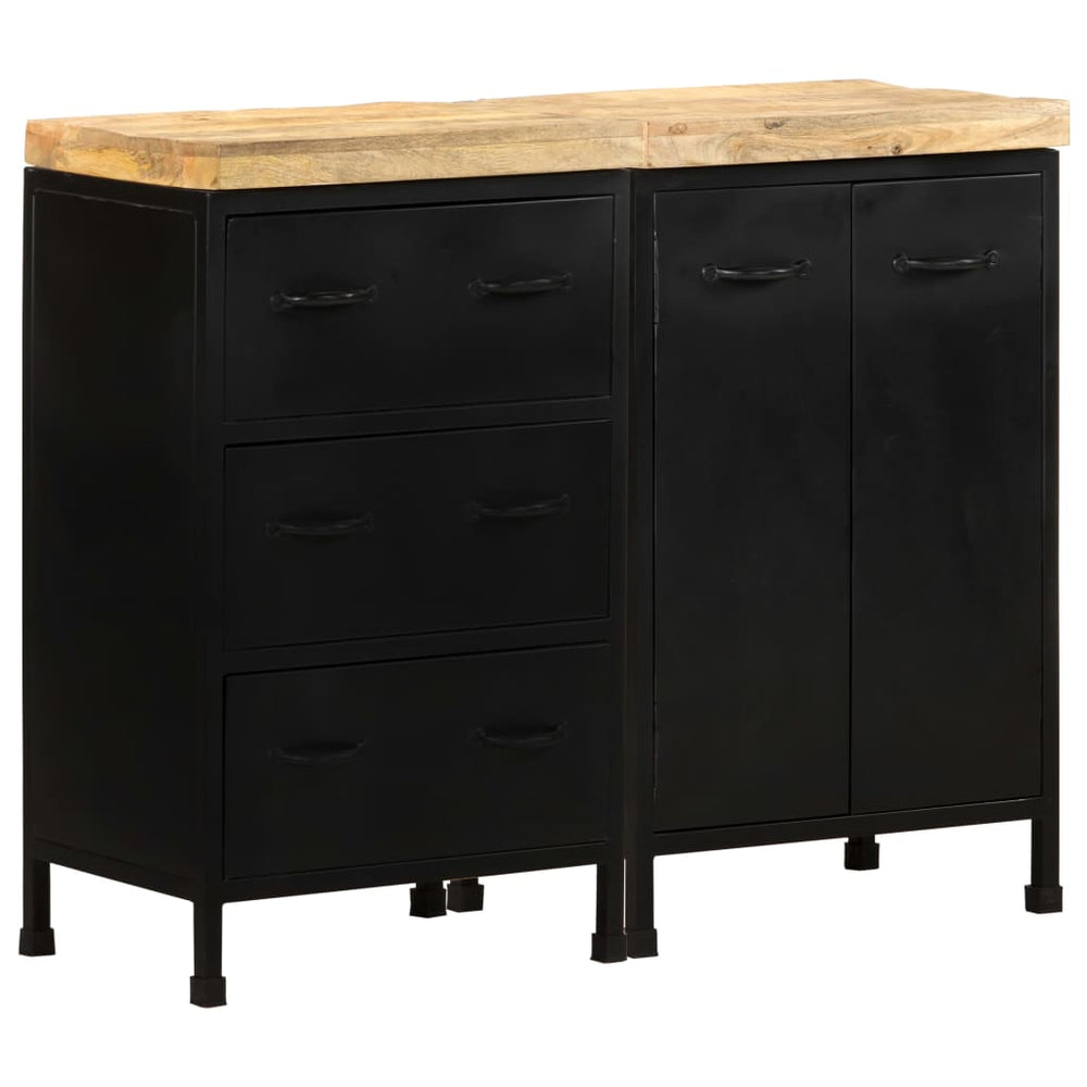 Sideboard mit 3 Schubladen und 2 Türen Raues Mangoholz