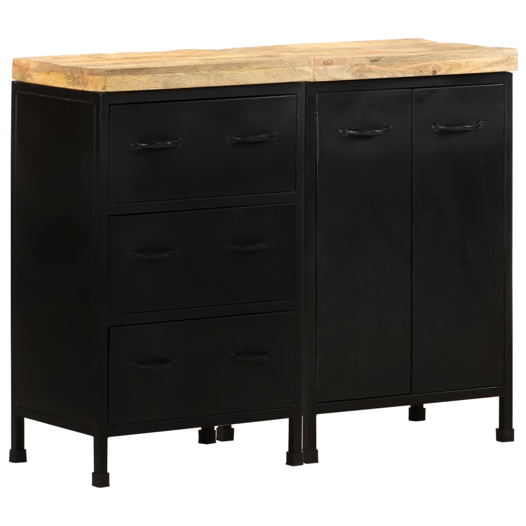 Sideboard mit 3 Schubladen und 2 Türen Raues Mangoholz
