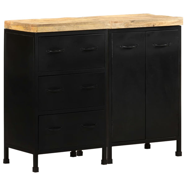 Sideboard mit 3 Schubladen und 2 Türen Raues Mangoholz