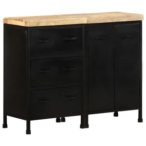 Sideboard mit 3 Schubladen und 2 Türen Raues Mangoholz