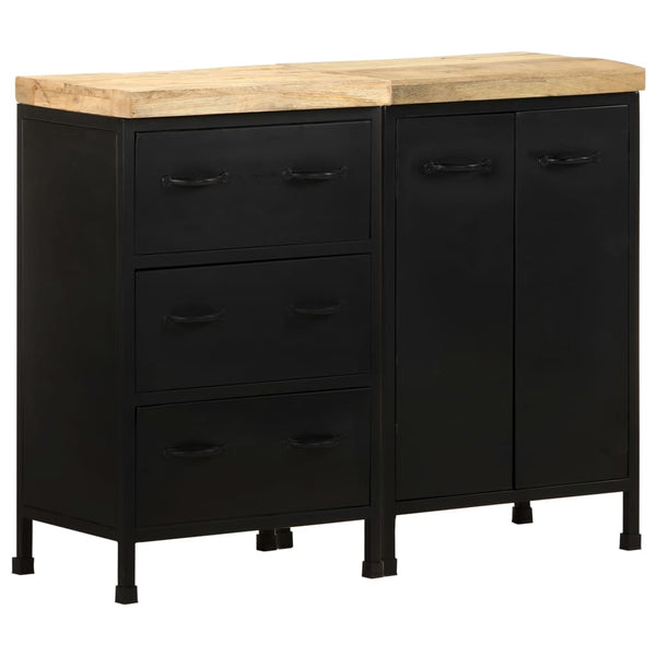 Sideboard mit 3 Schubladen und 2 Türen Raues Mangoholz