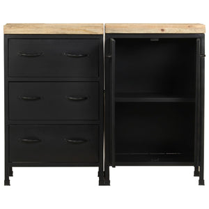 Sideboard mit 3 Schubladen und 2 Türen Raues Mangoholz
