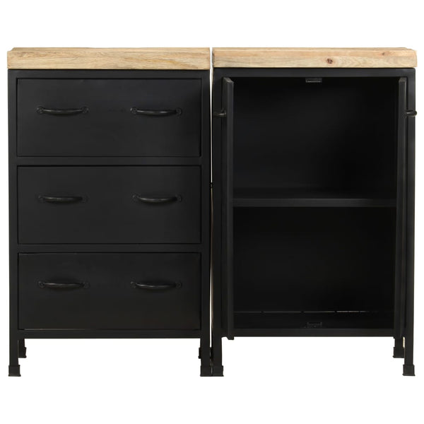 Sideboard mit 3 Schubladen und 2 Türen Raues Mangoholz