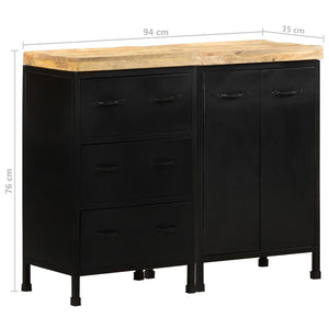 Sideboard mit 3 Schubladen und 2 Türen Raues Mangoholz
