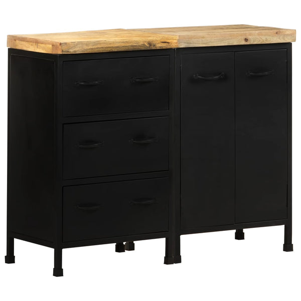 Sideboard mit 3 Schubladen und 2 Türen Raues Mangoholz