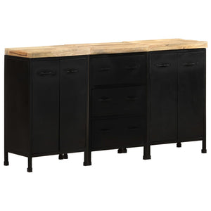 Sideboard mit 3 Schubladen und 4 Türen Raues Mangoholz