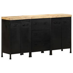 Sideboard mit 3 Schubladen und 4 Türen Raues Mangoholz