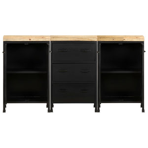 Sideboard mit 3 Schubladen und 4 Türen Raues Mangoholz