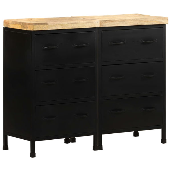 Sideboard mit 6 Schubladen Raues Mangoholz