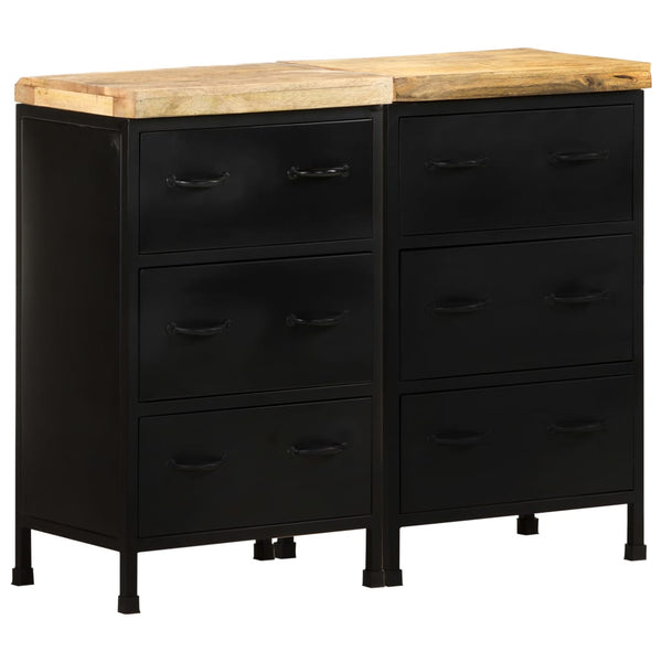 Sideboard mit 6 Schubladen Raues Mangoholz
