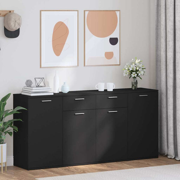 Sideboard Schwarz 160x36x75 cm Holzwerkstoff
