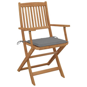 vidaXL Chaises de jardin pliables 6 pcs avec coussins Bois d'acacia massif